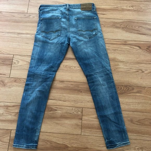 American Eagle AE Super Skinny Jeans Women's 30x30 Distressed Mid Rise Splat EUC - Picture 3 of 3